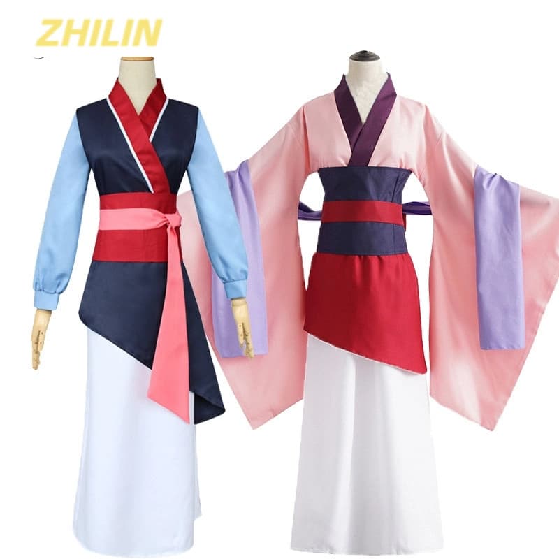 Roupa De Cosplay Com Tema Mulan De Halloween-Inspirada Em Filme E TV-Tamanho Adulto Infantil
