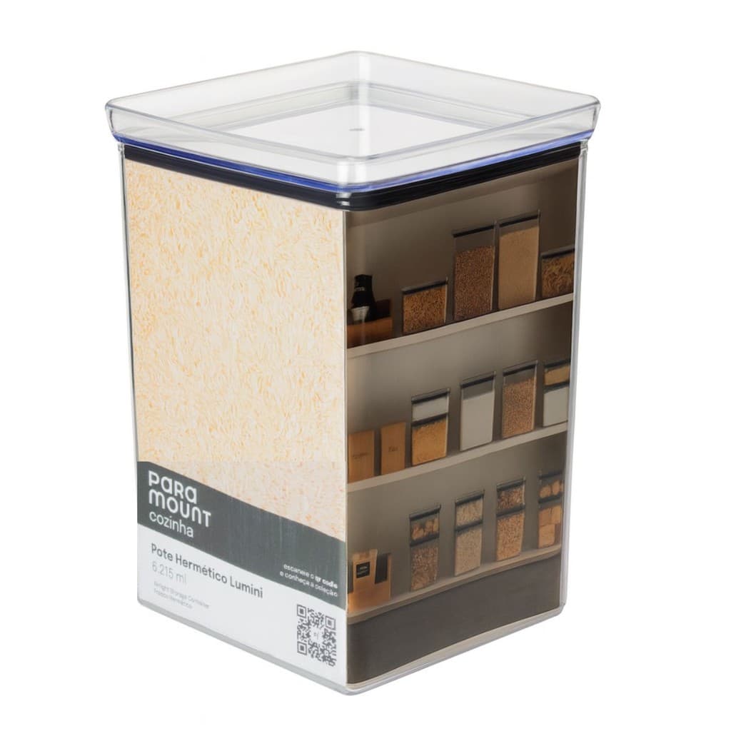 Pote Hermético 5kg Arroz Porta Mantimentos Transparente Quadrado
