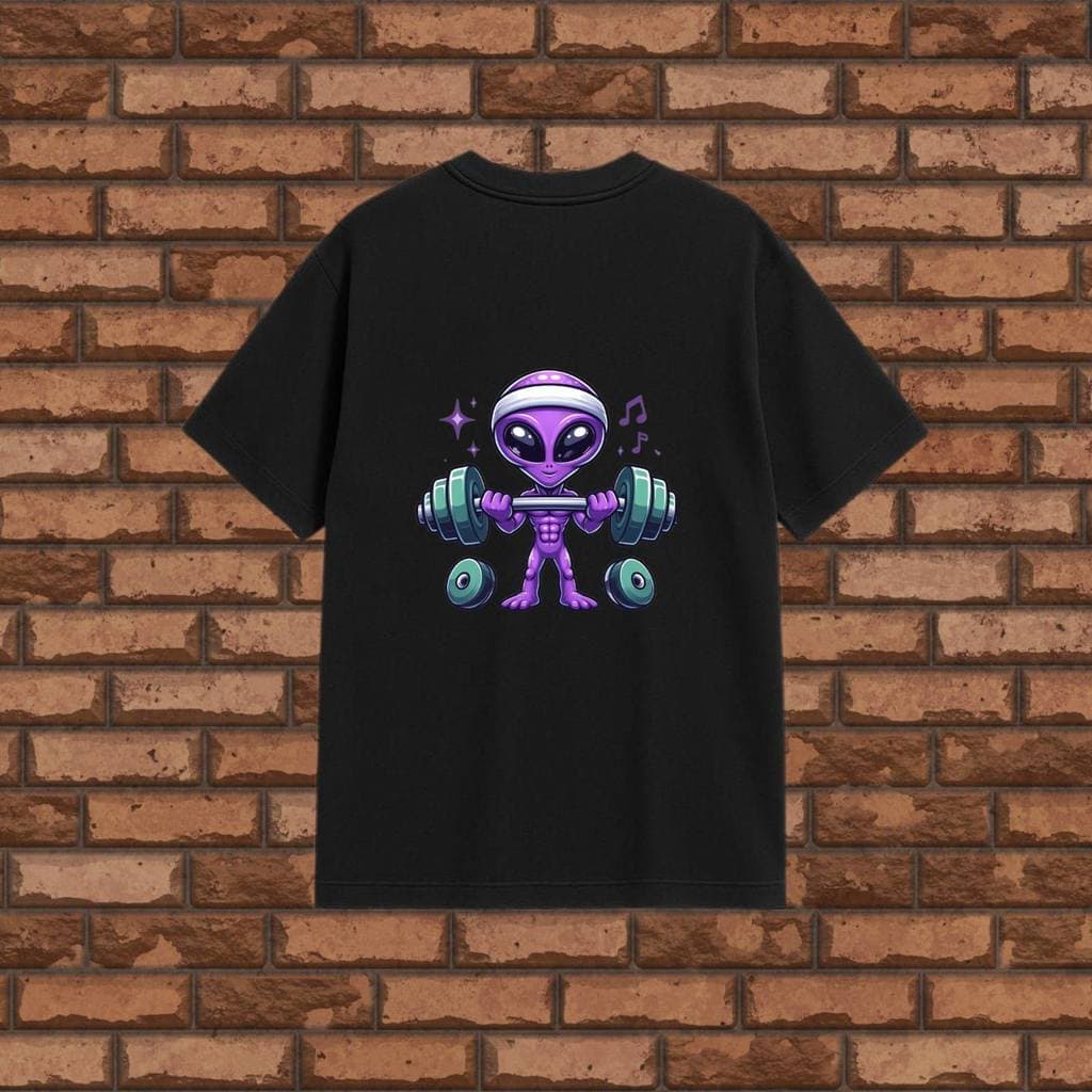 Camiseta 100% Algodão DTF Alienígena Academia Fitness Musculação