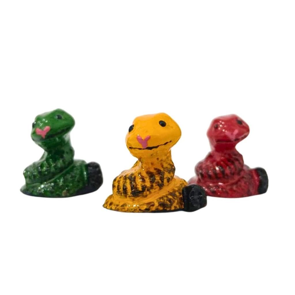 Enfeite Kit Mini Cobra c/ 3 Und Decoração Aquário Beteira Fontes Jardins Fragata