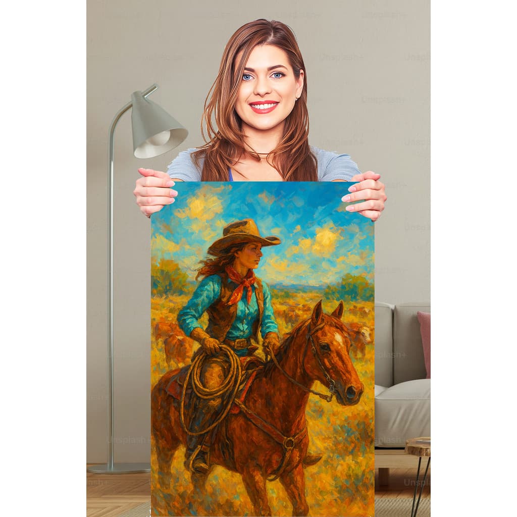 Painel Decorativo 1 Peça Boiadeira Sertaneja Country Pecuária Agro Roça Cavalo