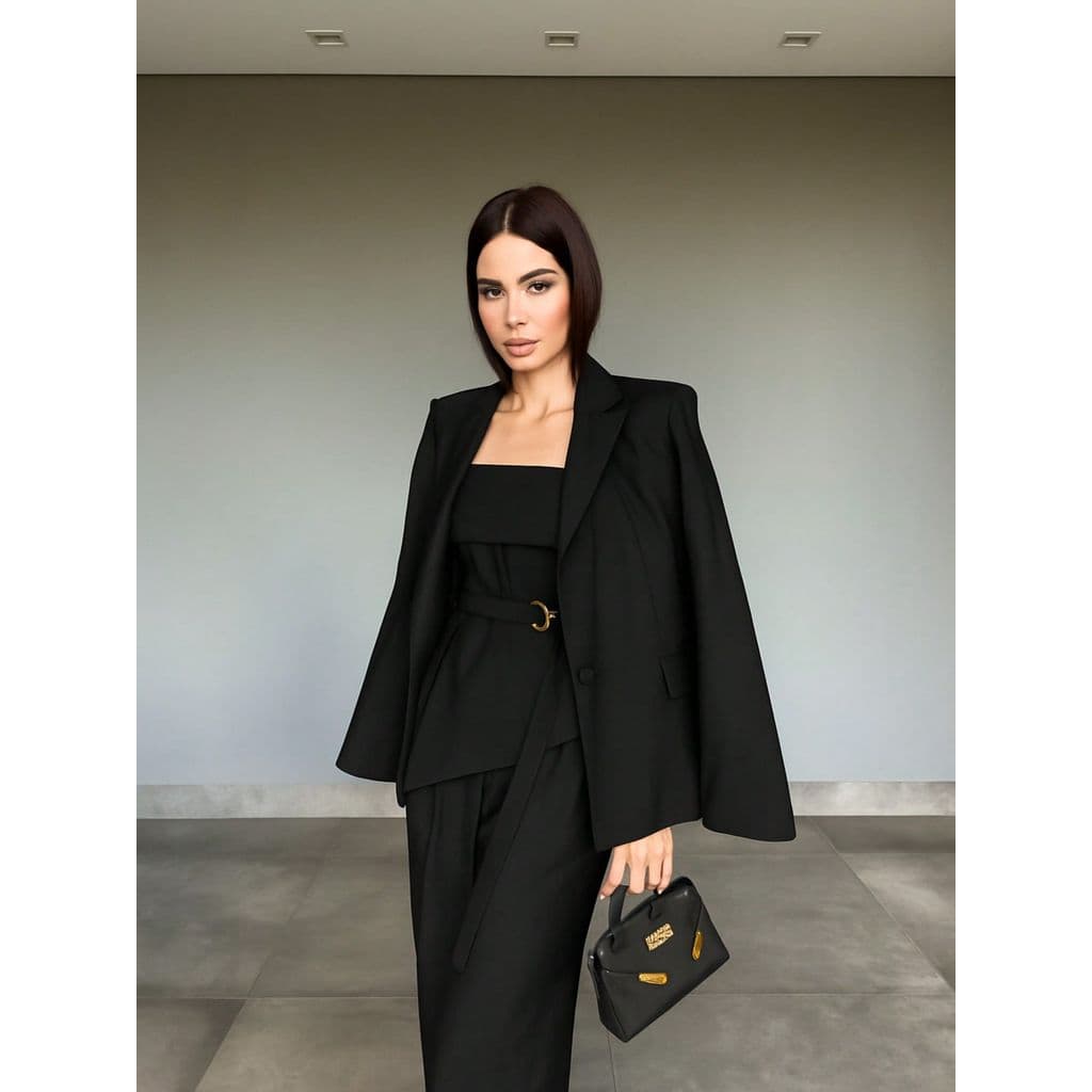 Blazer Feminino Alfaiataria Longo Social Elegante Botão Frontal Bolso Trabalho Escritório Casaco Social Qualidade