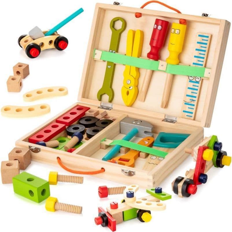 Maleta de Ferramentas Infantil Madeira Brinquedo Educativo