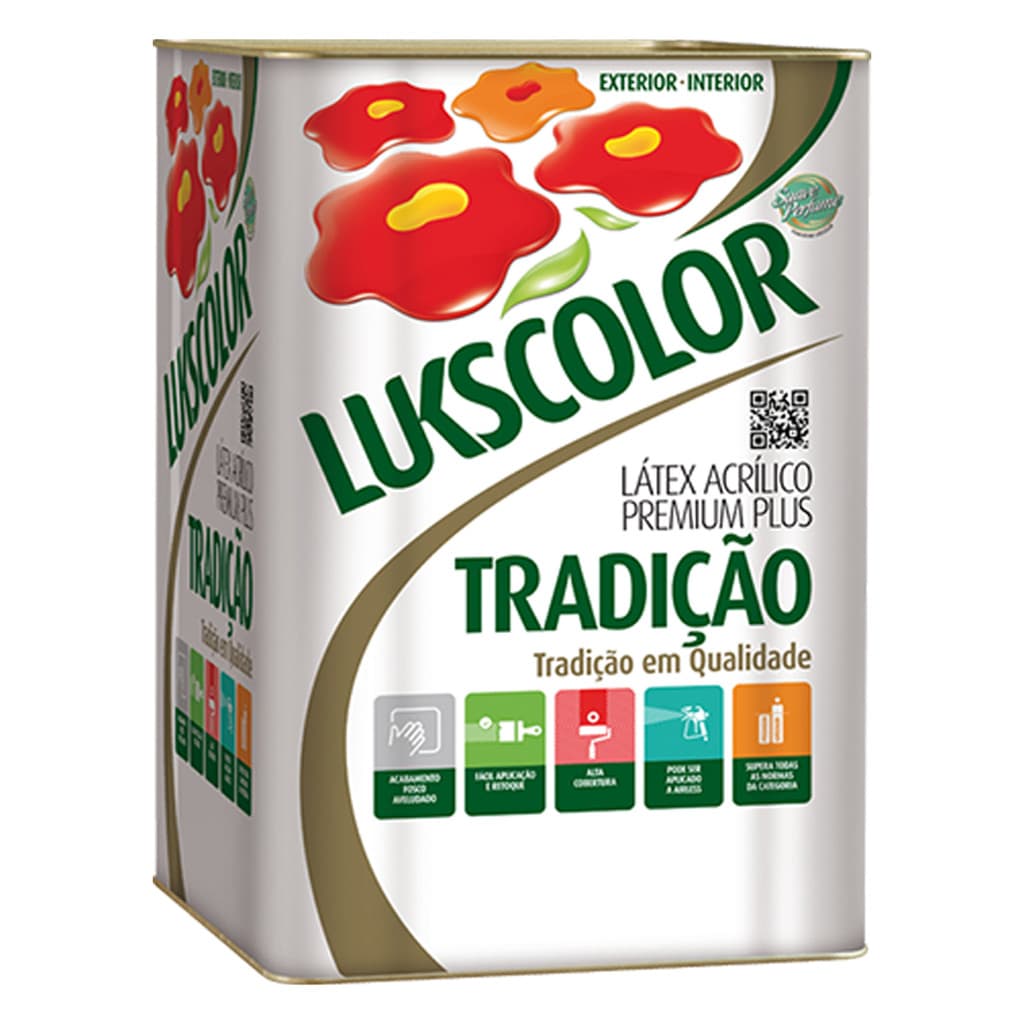 Tinta Látex Acrílico Lukscolor Tradição 18 Litros Cores