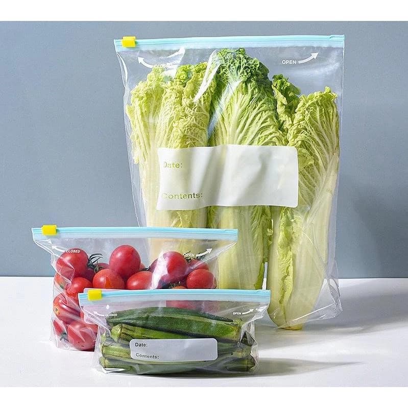 Sacos Herméticos Para Armazenar Alimentos Reutilizável PE para Alimentos /Bijuterias /Roupas– 3 Tamanhos com Zíper