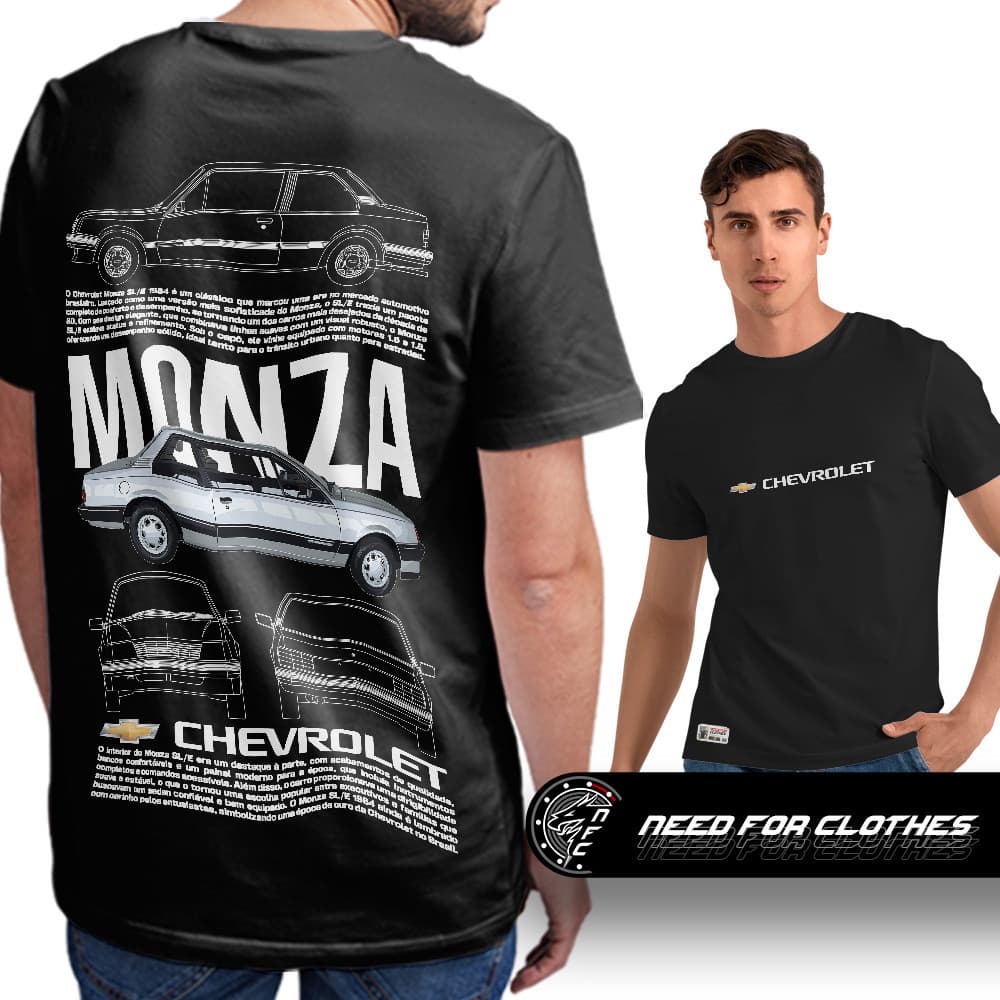 Camiseta Chevrolet Monza, Carro Clássico, Algodão, Estilo Retrô, Paixão Automotiva
