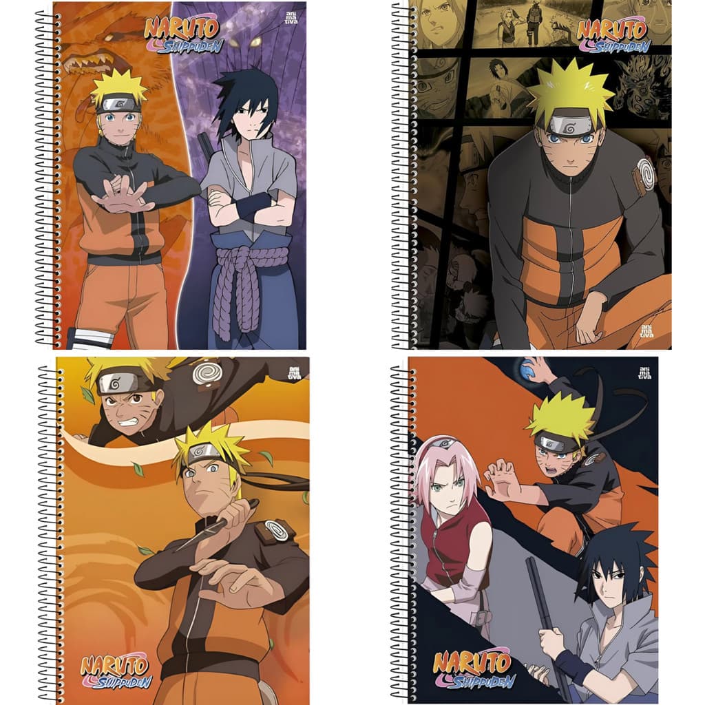 Caderno Universitário Naruto Animativa 1 ou 10 Matérias – Caderno Anime Original