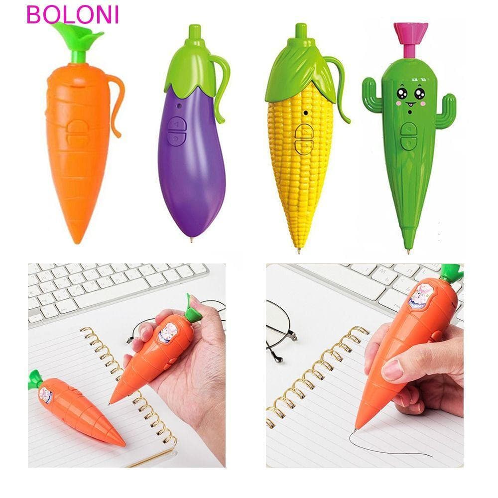Caneta Esferográfica Fofa BOLONI , Gravadora De Voz Engraçada De Cacto De Milho De Berinjela De Cenoura , Gravador De So