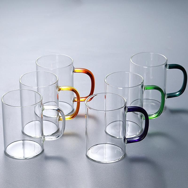 Copo de café da manhã de vidro resistente ao calor com alto teor de borosilicato, suco de leite, caneca doméstica, grand