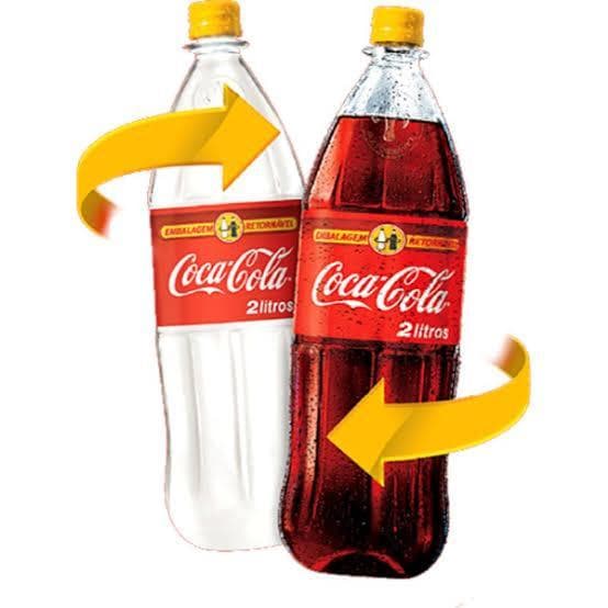 Vasilhame Casco Coca Cola 2 Litros Retornavél Kit com 2 unidades (vazio)
