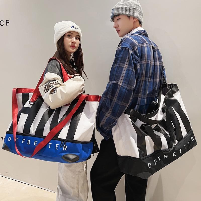 Street Wear saco de ginásio masculino saco de viagem feminino mochila de grande capacidade portátil Cross-corpo de curta