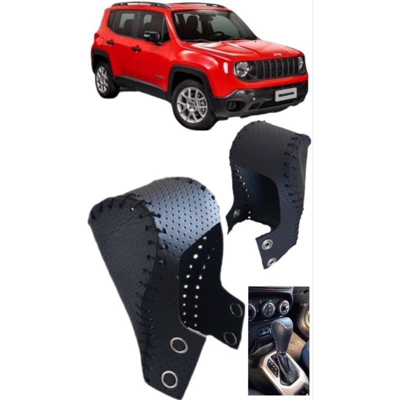Capa Para Manopla de Câmbio Automático Jeep Renegade ano 2017 - costura preta