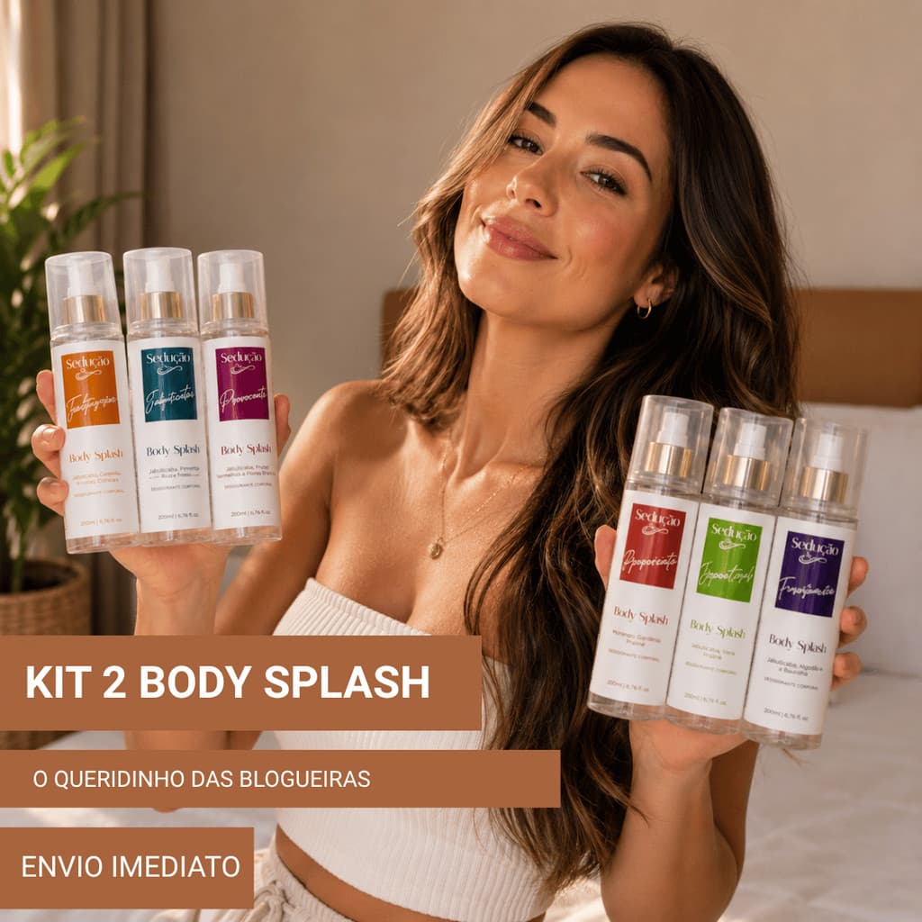 Kit 2 Body Splash Sedução 200ml Fragrância Frutada Floral Alta Fixação Envio Imediato