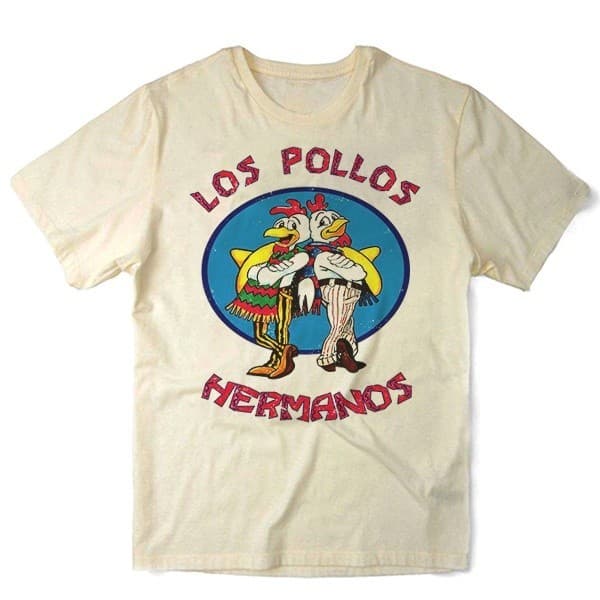 Camiseta Algodao Los Pollos Hermanos Breaking Bad Series e Filmes Nerd Unissex Alta Qualidade