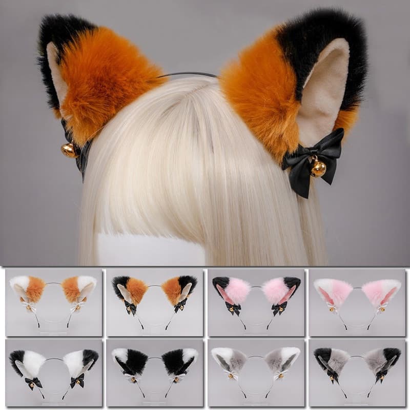 Mascarado Halloween Gato Orelhas Acessório De Cabeça Cosplay Orelha Anime Festa Fantasia Sino Faixa Cabelo Acessorios