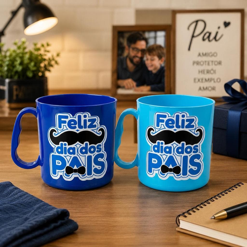 Kit Caneca de dia Dos Pais 10-20-30 Unidades De Plástico 430ml Ideal para Lembrancinha Presente