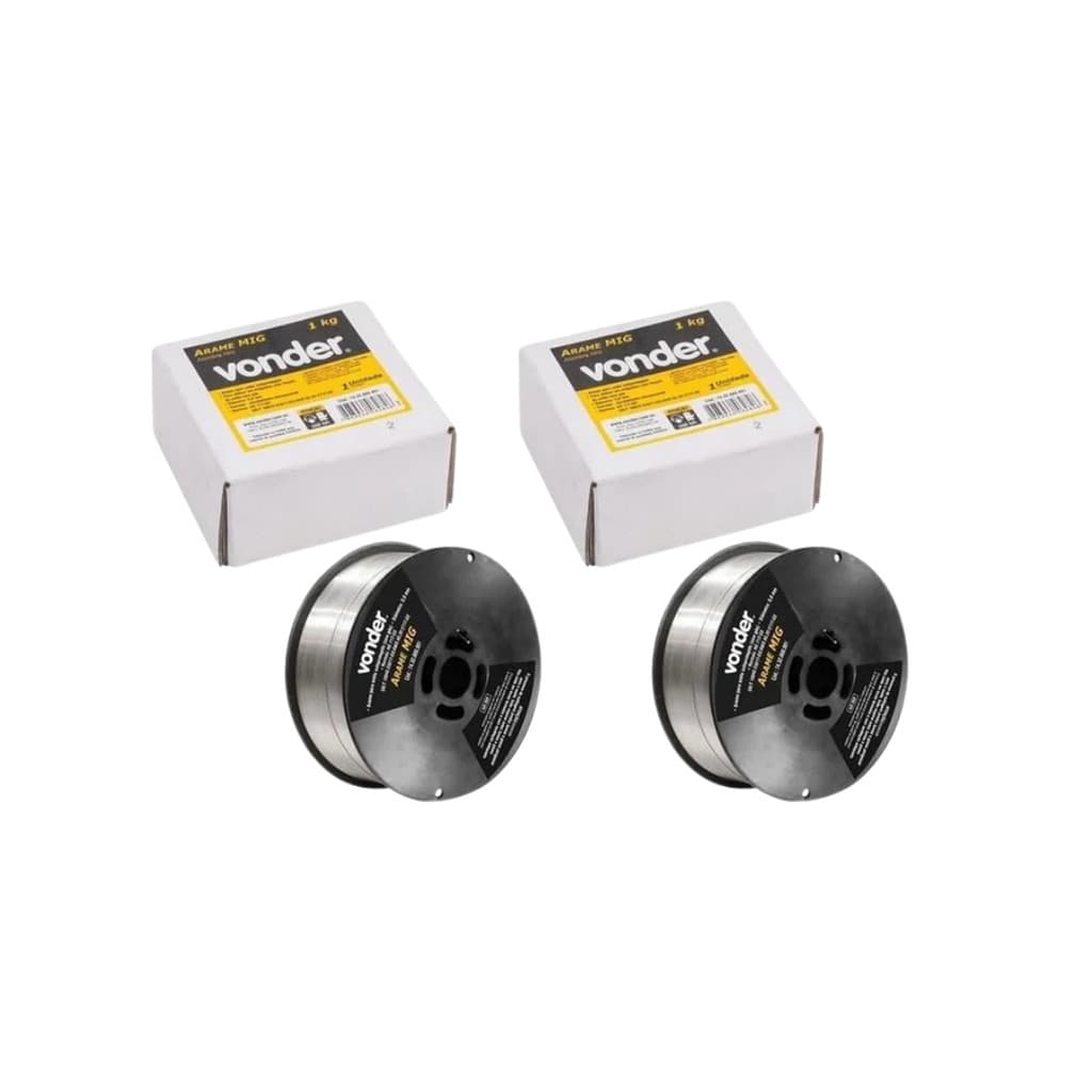 Par De Rolos De Arame Mig 0,8mm 1kg Sem Gas Vonder