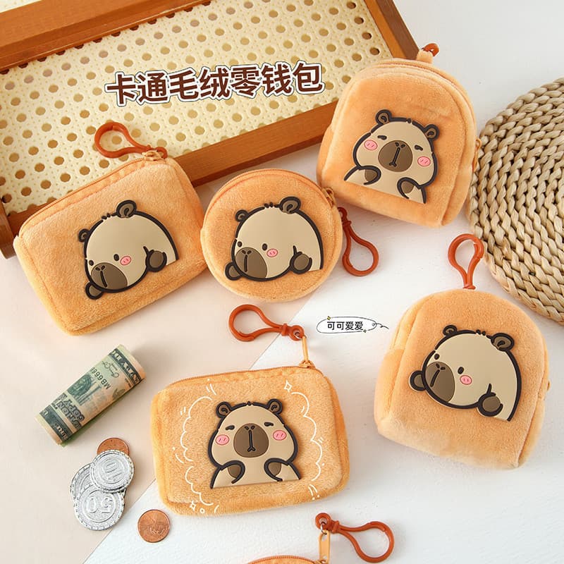Bolsa De Moedas Fofa Armazenamento De Pelúcia De Desenho Animado Pequena Macia E Portátil Para Fone De Ouvido Prêmio De