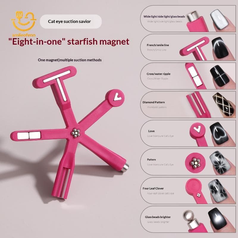 smileofenn 8-Em-1 ic Sti Multifuncional Olho De Gato Ímã Arte Do Prego Para UV Gel Polonês Manicure Design Caneta Ferram