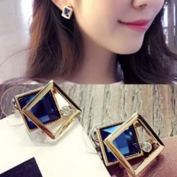 | 【cartelas de brincos feminino】 | kit brinco aço inoxidável ❧Versão coreana venda quente temperamento brincos quadrado