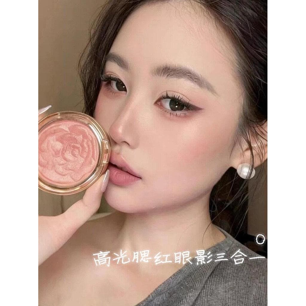 Venda quente pétala destacando Blush uma maquiagem Nude de longa duração laranja brilho Rouge perolado Natural Facial de