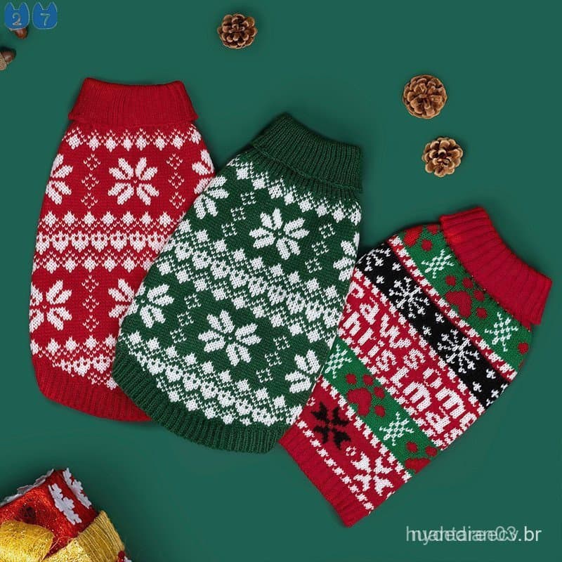 Suéter De Natal Para Animais De Estimação Tamanho S-XXL Cães , Gatos E Coelhos , Roupas De Ano Novo