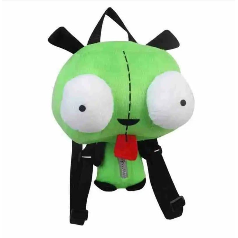 Novo Alienígena Invasor Zim 3D Olhos Robô Gir Bonito Pelúcia Mochila Saco Verde Presente De Natal