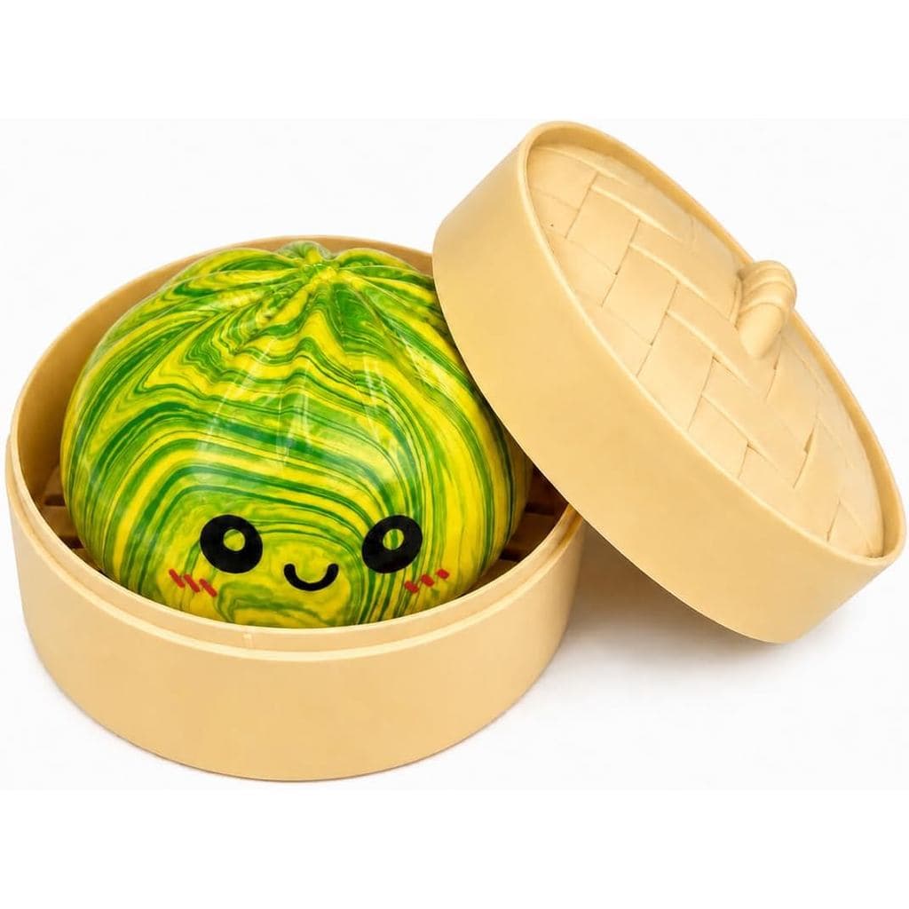 Squishies de Dumpling Verde e Amarelo, Novos Squishies Misteriosos com Caixa, Bolas Antiestresse, Brinquedos Sensoriais,