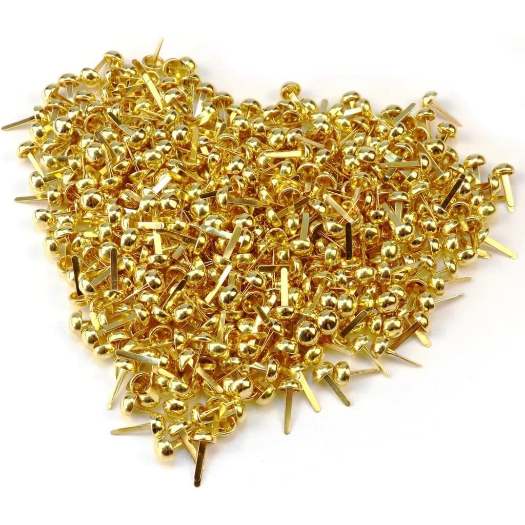 100 Peças de Grampos de Papel de Latão, Grampos Redondos para Artesanato e Scrapbooking, Suprimentos para DIY