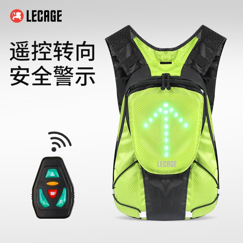 Le Kaiqi Controle Remoto Sinal de Volta LED Mochila Ciclismo Ao Ar Livre Mochila Luminosa Bolsa de Armazenamento de Bici