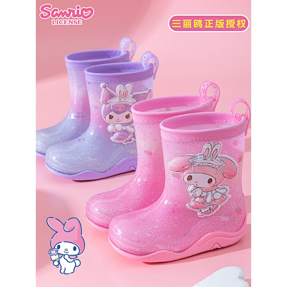 Kuromi novo Sanrio kuromi crianças botas de chuva meninas jardim de infância melodia dos desenhos animados botas de chuv