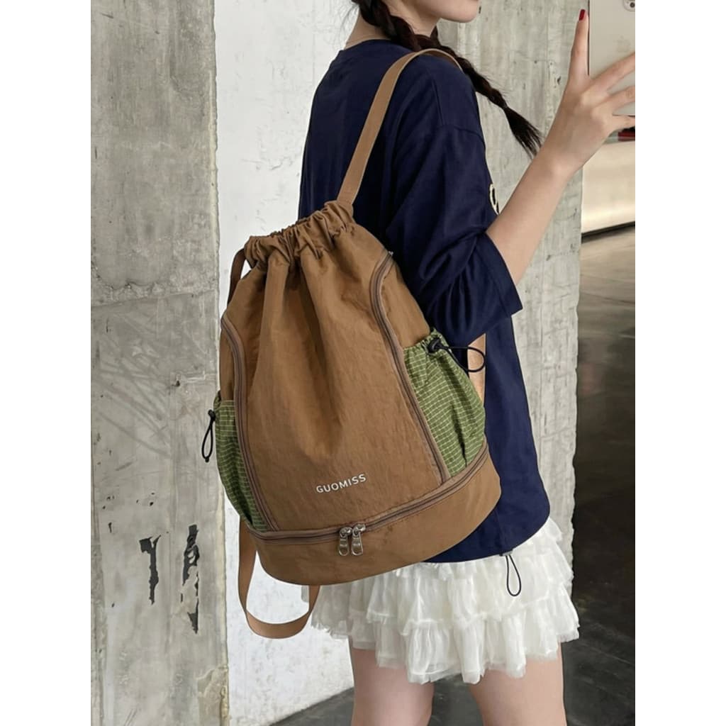 Flacidez cordão mochila feminina estudante universitário classe saco de escola Commuter saco de viagem masculino leve Fi