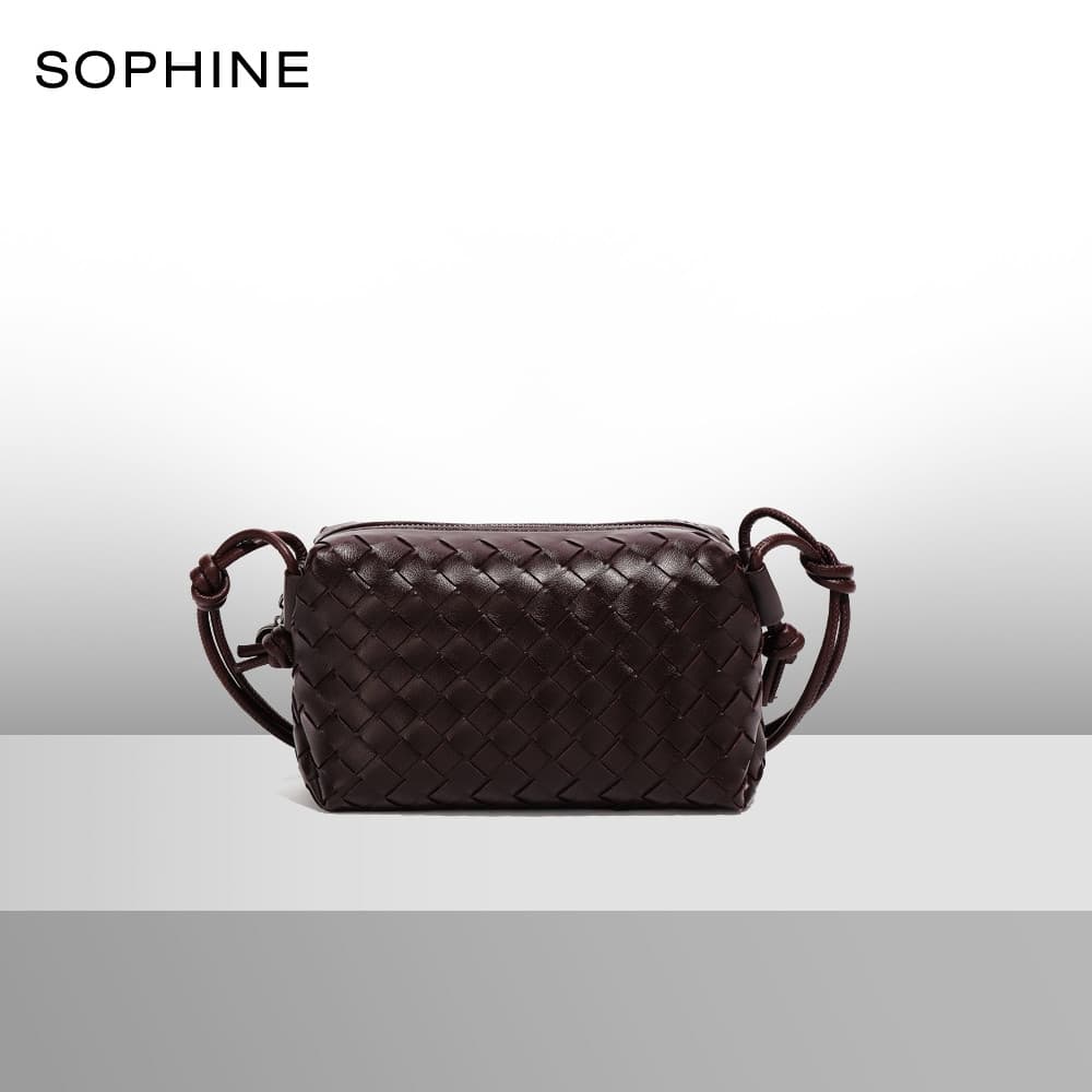Bolsa Mini Transversal Feminina Clássica e Elegante de Designer em Tecido com Aba para Câmera 9M1Y