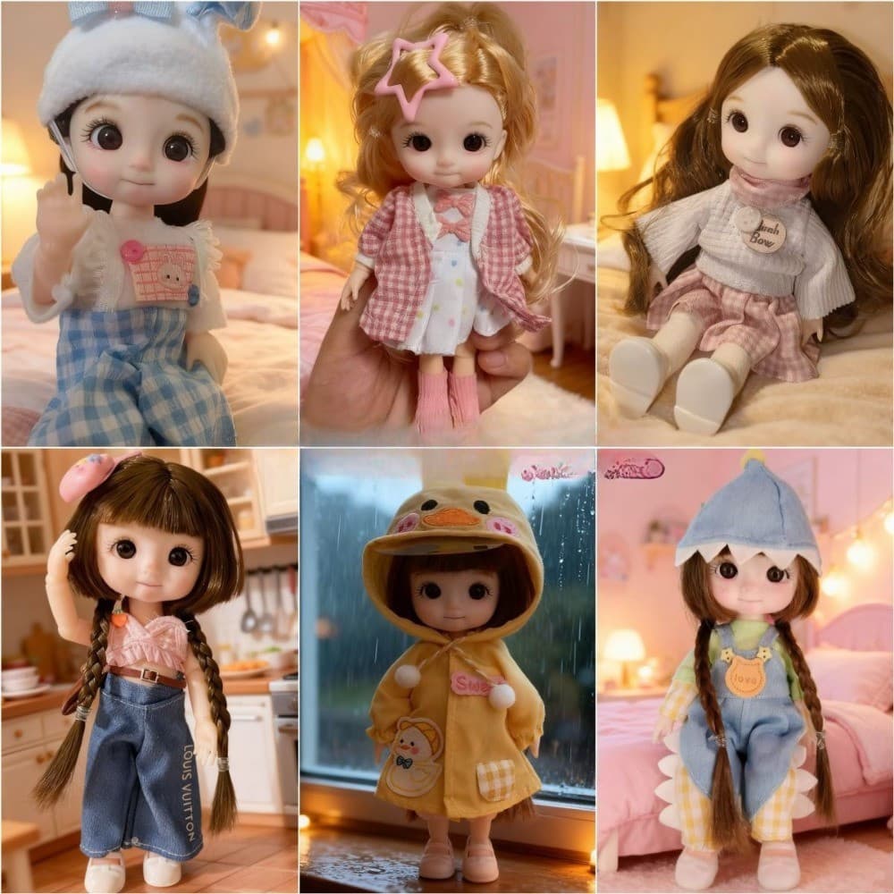 Conjunto de boneca e roupas de 17cm, princesa, brinquedo, presente de aniversário infantil, menina DPIB