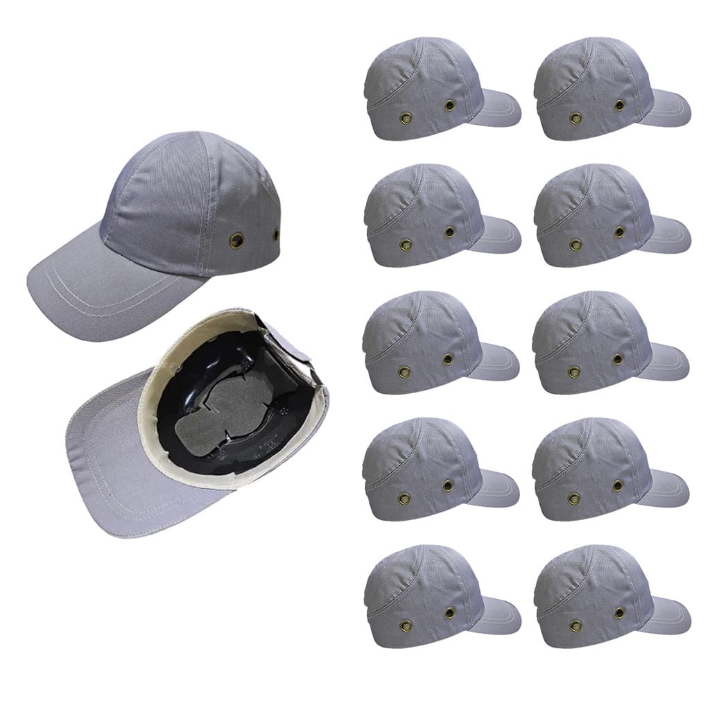 Bone com Capacete EPI Kit 10 Uni Obra Construcao Seguranca Casquete Reparo Conserto Trabalho Protecao Resistente
