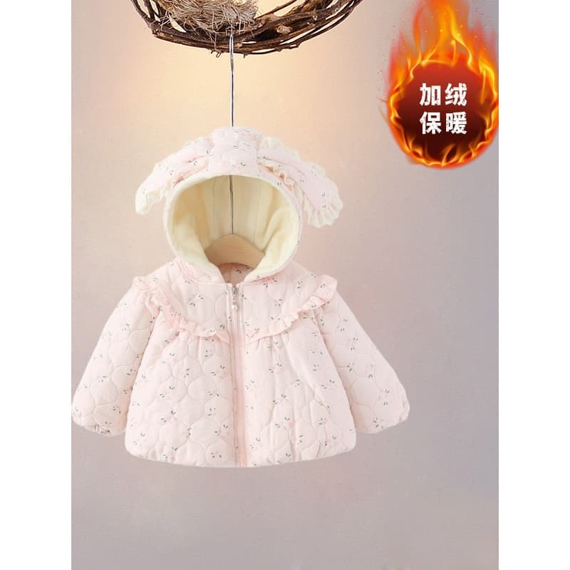 Jaqueta acolchoada de algodão espessada de lã de lã para meninas outono inverno bebê novo estilo meninas jaqueta acolcho