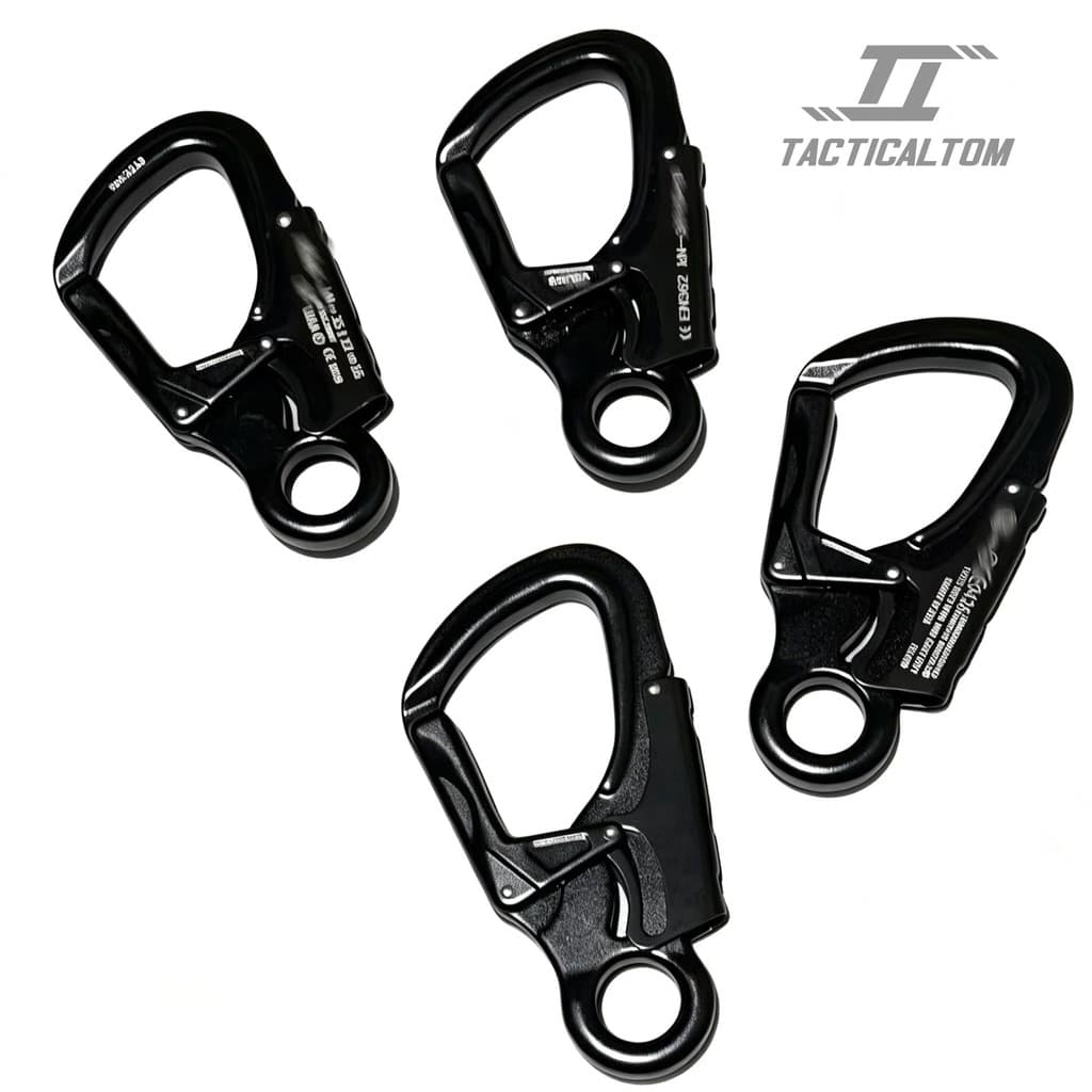 Mosquetão tático de alumínio para aviação Tom 35KN, ventilador militar, corda de segurança, COS, suporte de corda ao ar
