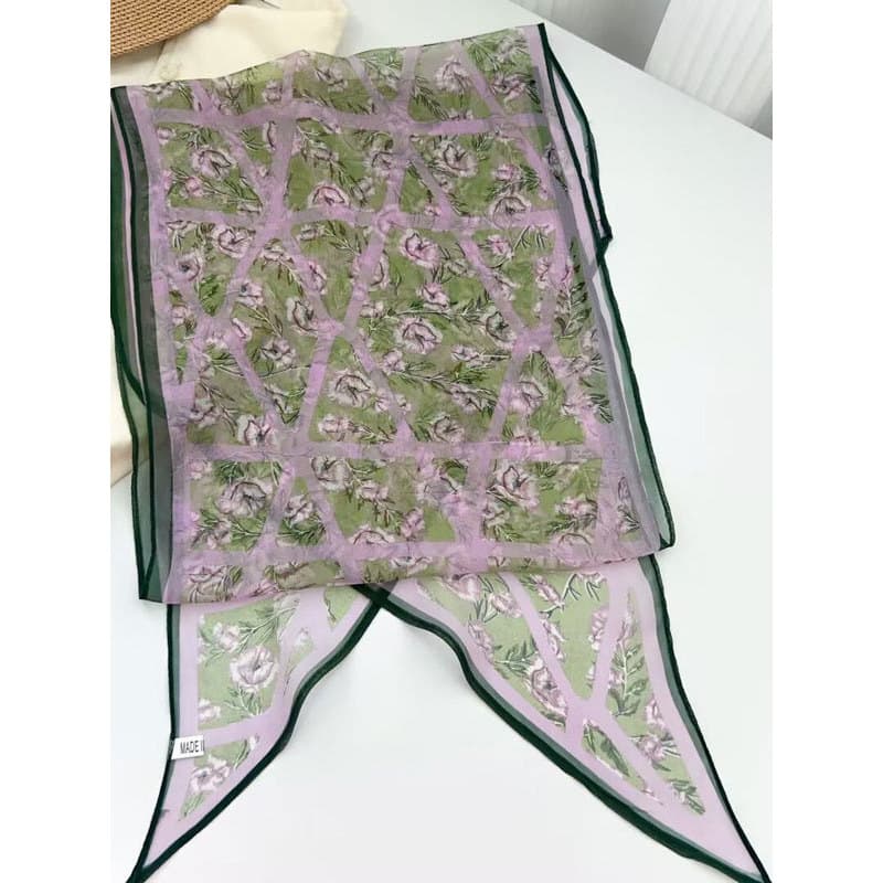 Romântico roxo George fio longo cachecol chanfrado fita fio cachecol 170*28 High-End temperamento lenço de seda cachecol