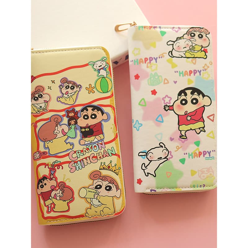 Desenhos animados Anime carteira menino longo zíper moeda bolsa estudante bonito carteira grande capacidade Multi-cartão