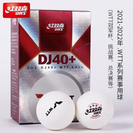 Bola de jogo da série Double Happiness DJ40 + WTT para tênis de mesa Samsung Bola de jogo interna