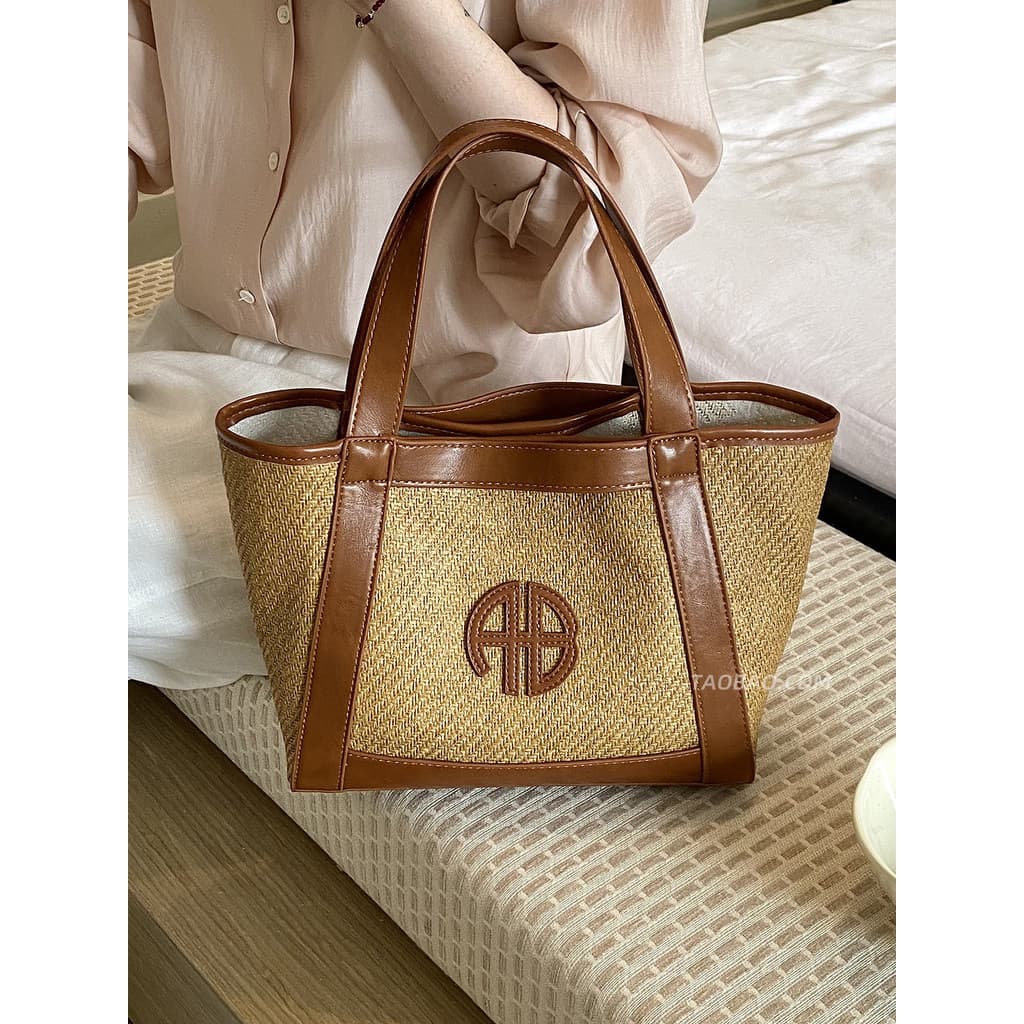 Bolsa bolsa transversal feminino Moda contraste cor palha saco feminino 2026 novo estilo grande capacidade de um ombro s
