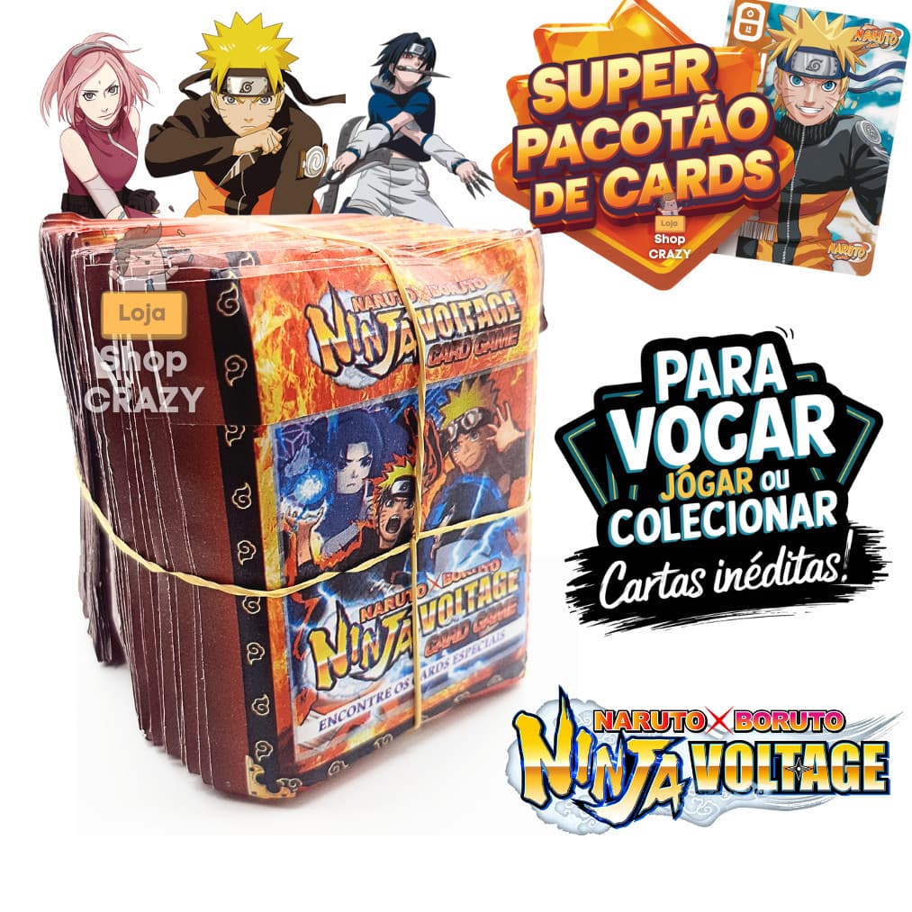 100 Super Cards Naruto Lançamento 2025 | Colecionar ou Bafo | Cards Incríveis Para Presente TOP 1