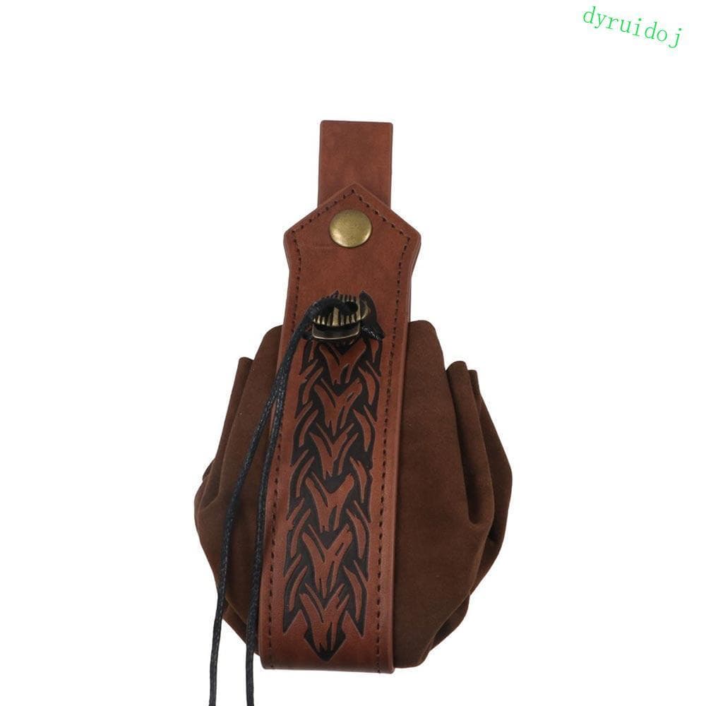DYRUIDOJ1 Bolsa De Moedas Portátil Nórdica , Cinto Medieval De Couro Sintético Com Cordão PU