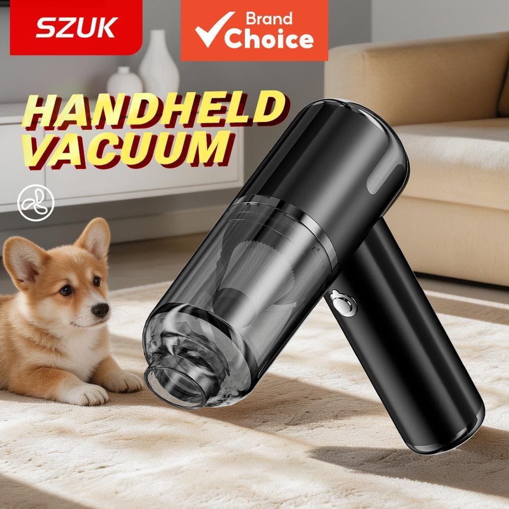 Aspirador de Carro Sem Fio SZUK, Portátil e Potente, Mini Secador de Cabelo e Ventilador de Ar Sem Fio para Casa e