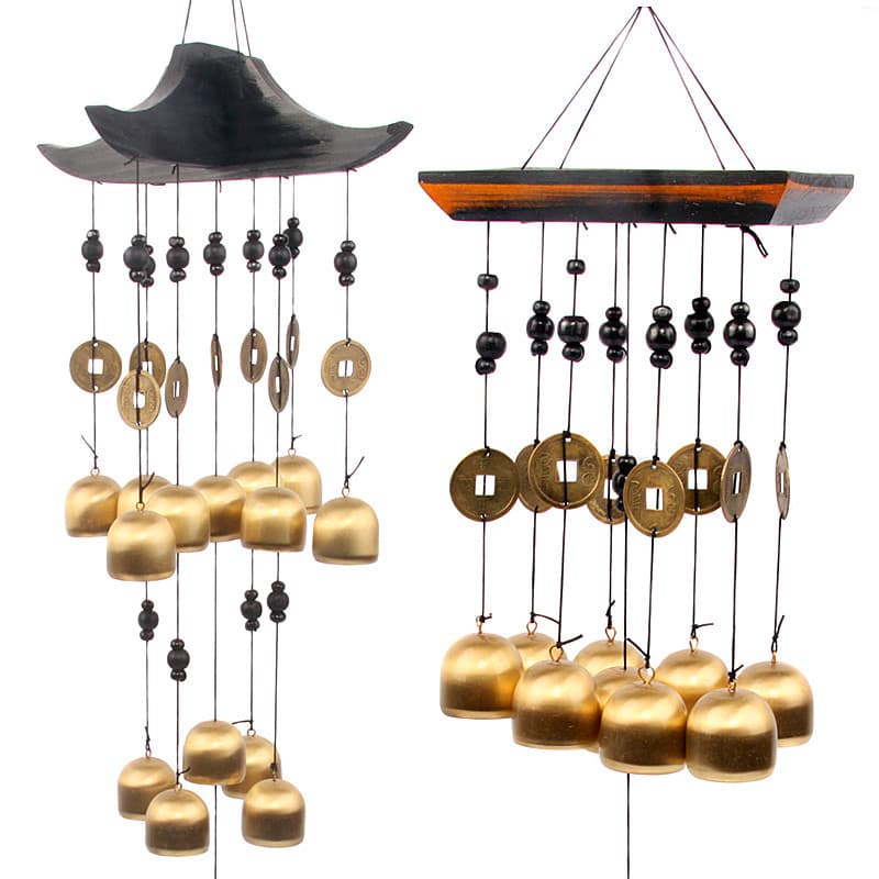 Pingente de carrilhão de vento de cobre puro decoração de porta sino de cobre pingente de carro criativo sala de estar q