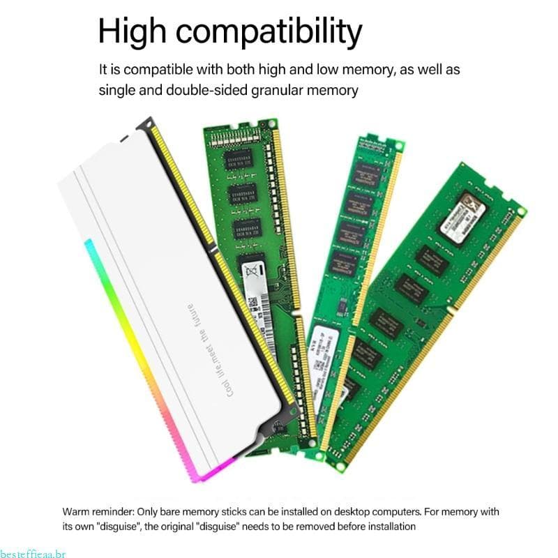 besteffie Múltiplas Marcas Sincronizaçãos ARGB Memória Coolers DDR4 Desktop RAMs Dissipação Calor Alumí