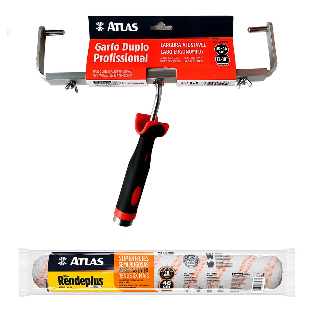 KIT pintura garfo duplo regulável e big rolo rendeplus 46cm