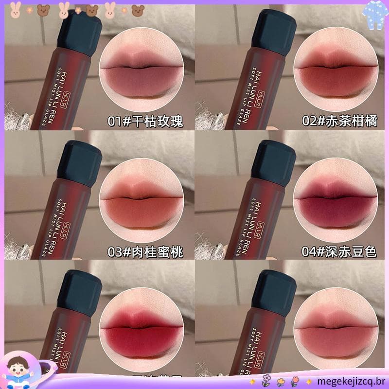 Esmalte labial de alto valor, veludo fosco, superfície não é fácil de colar, copo desbotado, clareamento, estudantes, de