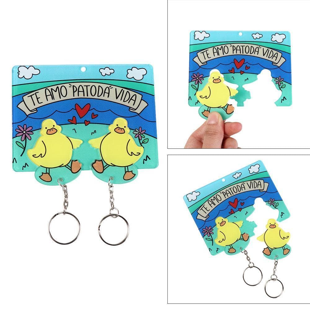 Chaveiro  Duckling Keychain , Mini Plástico Criativo , De Carro Porta-Chaves De Casal Engraçado E Fofo