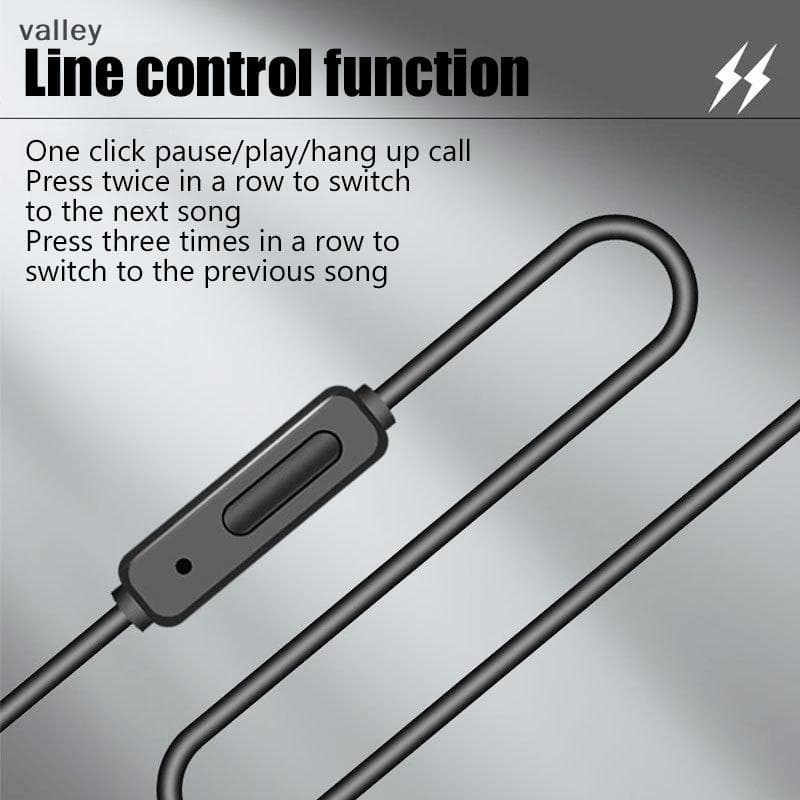 [VLY] Chip Digital De 3.5 Mm Com Microfone Cabo De Áudio Fones De Ouvido Montados Na Cabeça Ajustar Controle De Volume A